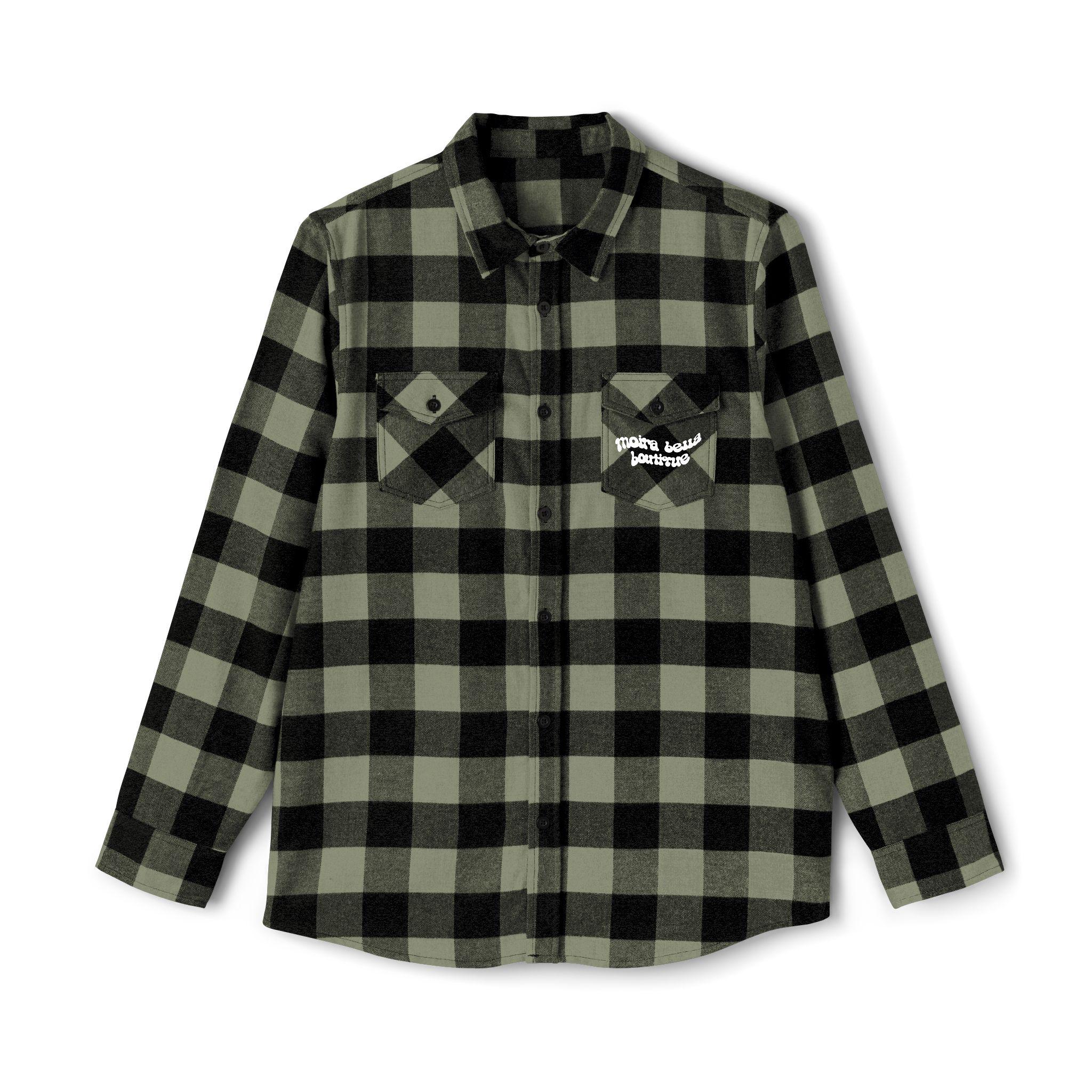 Unisex Flannel Shirt - Logo White