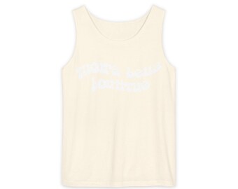 Unisex Garment-Dyed Tank Top - Logo White
