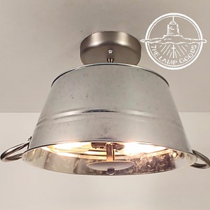 Galvanized Laundry Wash Tub Ceiling Light - Lighting Fixture Farmhouse Chandelier Kitchen Edison Bulb Lamp Goods