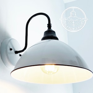 Large White Enamel Wall SCONCE Modern Farmhouse Lighting- Bathroom Vanity Flush Mount Laundry Room Fixture Hanging Chandelier Lights Track