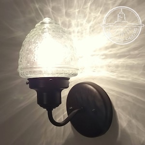 Glass Torch WALL SCONCE Light Fixture - Antique Acorn Flush Mount Lighting Bathroom Vanity Pendant Chandelier Track Rustic Country Kitchen