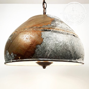 Large Rustic Bucket Farmhouse Industrial Chandelier - Galvanized Metal Kitchen Farmhouse Pendant Chandelier Flush Mount Farmhouse LampGoods