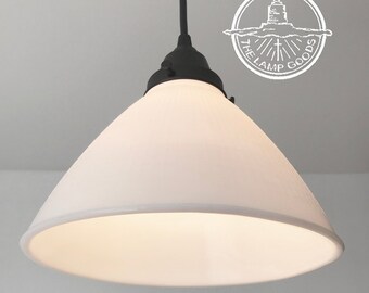 Milk Glass Pendant Etsy