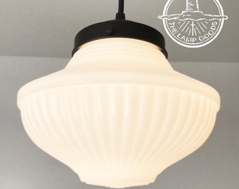 Milk Glass Traditional PENDANT Light - Antique Ceiling Lighting Hanging Lamp Farmhouse Vintage Country Flush Mount Kitchen Glass LampGoods