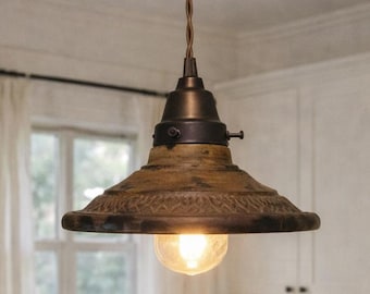 Rustic INDUSTRIAL Pendant Light Fixture - Hanging Chandelier Ceiling Lighting Farmhouse Kitchen Island Cottage Flush Mount Vanity Bathroom