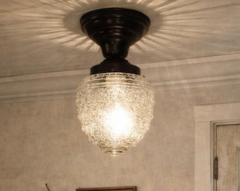 Flush Mount Acorn Antique Ceiling Light ISLAND FALLS Glass - Chandelier Lighting Fixture Globe Farmhouse Kitchen Hallway Bathroom Lamp Goods