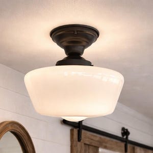 Urban Schoolhouse Flush Mount – Vintage Farmhouse Ceiling Light Fixture