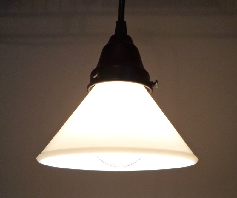 Milk Glass Pendant Light image 0