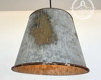 Rustic Barn Metal Pendant Light Fixture -Farmhouse Kitchen Bathroom Island Cabin Cottage Flush Mount Lighting Hang Shade Laundry Room Lamp