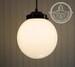 Milk Glass PENDANT Light 8' Large Globe- Chandelier Lighting Fixture Hanging Kitchen Pendant Farmhouse Industrial Modern Bathroom Lamp 