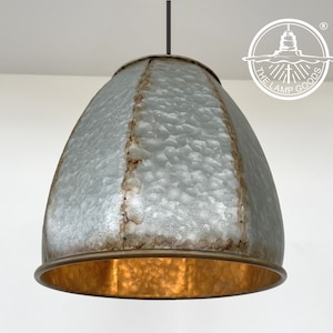 Rustic Octagon Galvanized Dome Industrial Pendant Light Fixture -Farmhouse Lighting Island Metal for Kitchen Flush Mount Dining Laundry Room