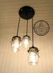 Mason Jar CHANDELIER Light Vintage Pints -Lighting Ceiling Flush Mount Hardwired Hanging Repurpose Antique Rustic Kitchen Bathroom LampGoods 