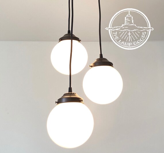 Milk glass globe pendant light deals