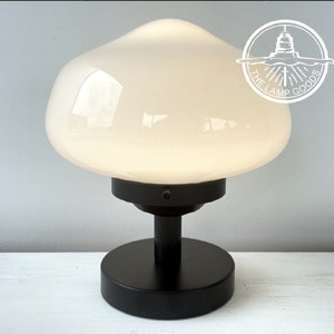 Schoolhouse Milk Glass Table Lamp Vintage Bedroom Stand Light Fixture - Plug In Milk Glass Lighting Home