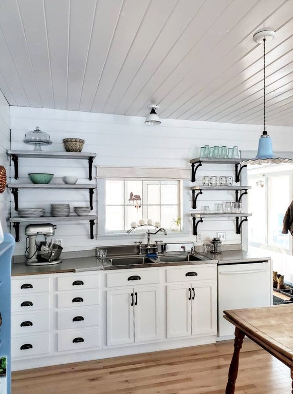 White Ceiling Light Enamel Modern Farmhouse Kitchen Laundry Room