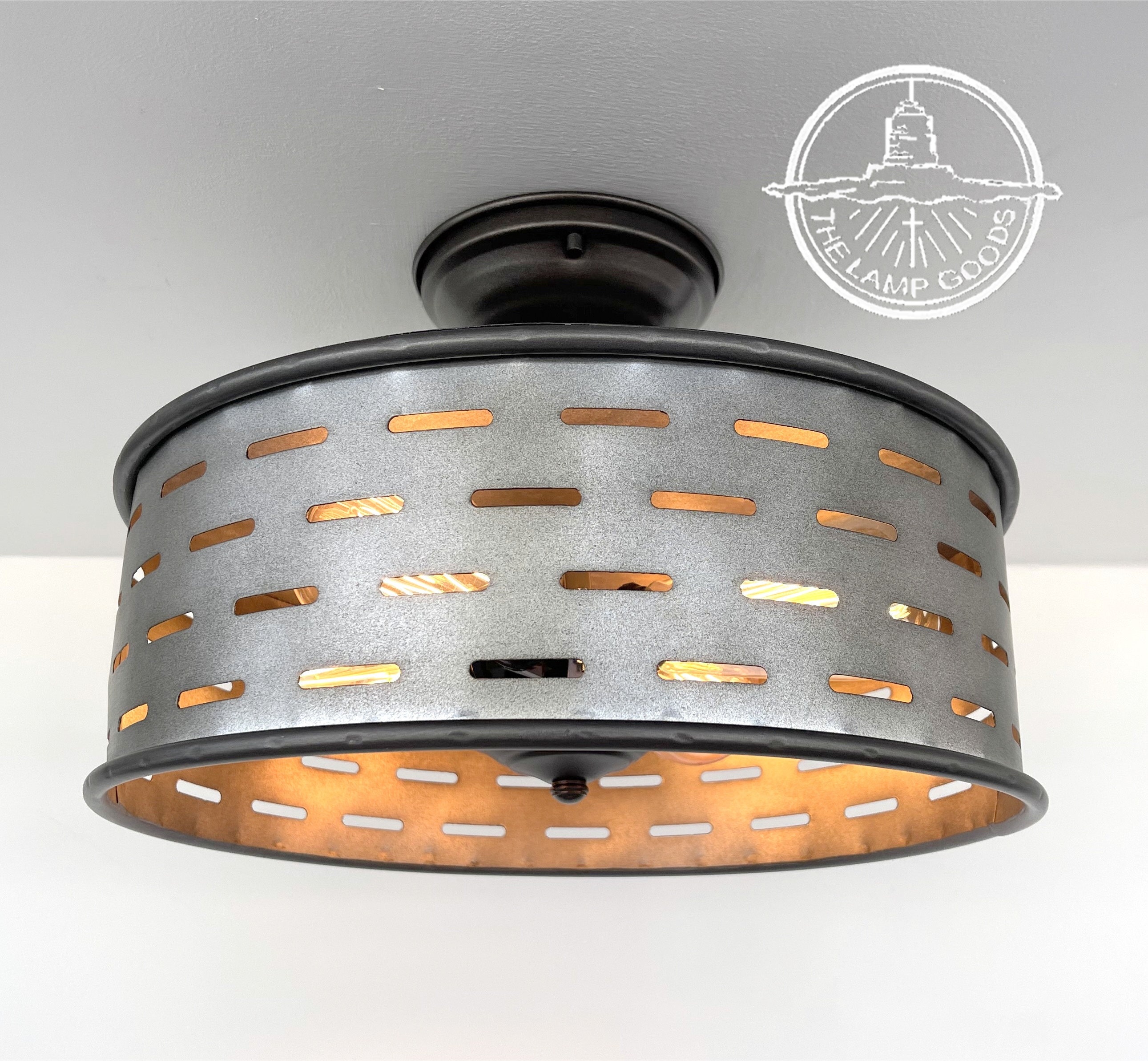 Galvanized flush mount ceiling light best sale