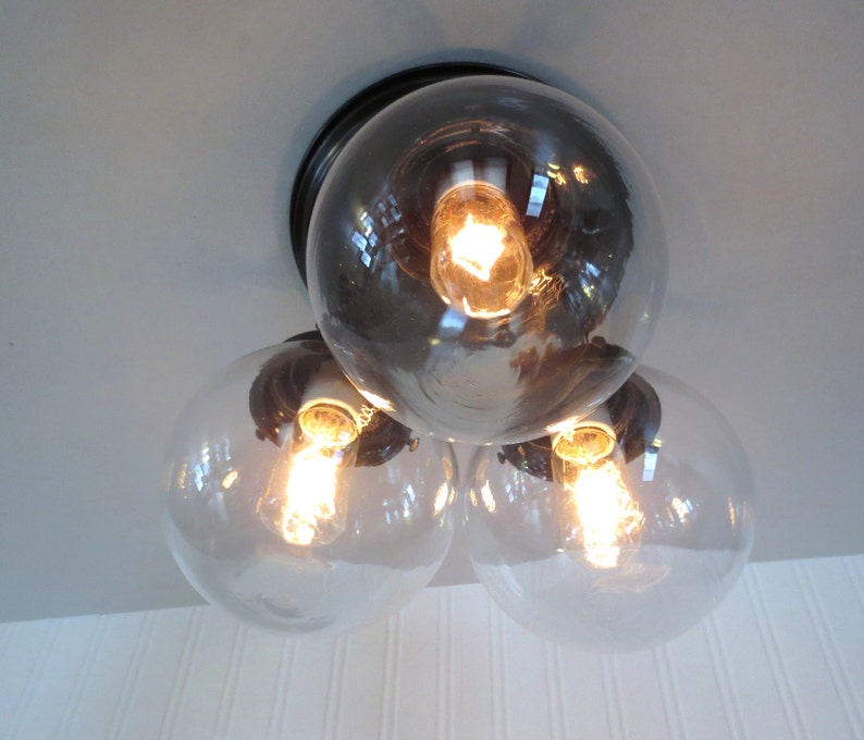 Biddeford II. Flush Mount Ceiling Lights Modern Lighting Fixture Chain Trio image 4