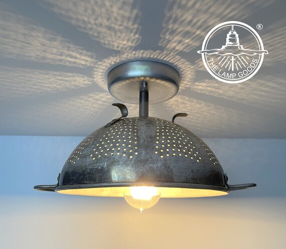 Vintage Large Colander Farmhouse Ceiling Lights country Antique