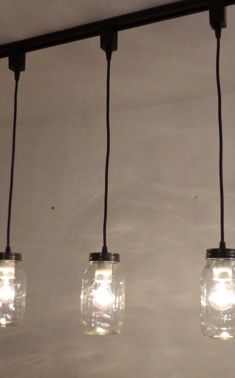 Flush Mount Farmhouse Ceiling Light Chandelier Remodel Kitchen Island Lamp LampGoods Mason Jar TRACK LIGHTING Pendant SINGLE New Quart