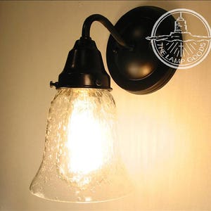 Seeded Glass Shade Wall SCONCE Light - Flush Mount Lighting Fixture Farmhouse Kitchen Bathroom Vanity Ceiling Chandelier Hanging Lamp
