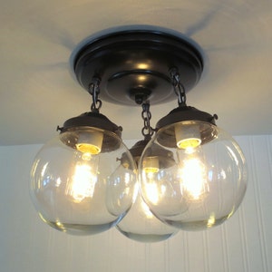 Biddeford II. Flush Mount Ceiling Lights Modern Lighting Fixture Chain Trio image 5