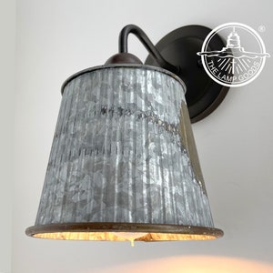 Rustic Barn Metal Farmhouse Wall Light Fixture- Bathroom Sconce Cabin Cottage Shade Lamp Modern Ceiling Lighting Kitchen Industrial Island