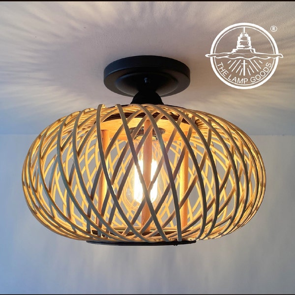 Rattan Light Fixture Etsy