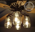 Mason Jar Ceiling Fan LIGHT KIT ONLY Farmhouse Chandelier Vintage Antique Rustic Flush Mount Lighting Fixture Kitchen Bathroom Remodel Track