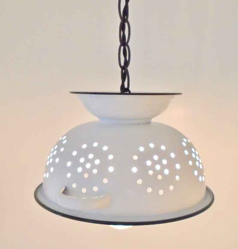 Modern Farmhouse Colander White Chandelier Lighting Fixture Etsy