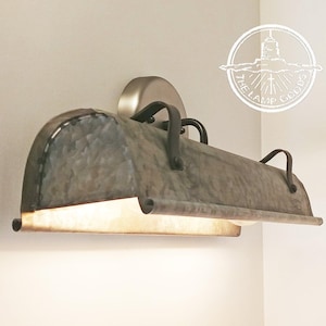 Galvanized Metal Wall Vanity Light - Farmhouse Bathroom Light Fixtures Sconce Industrial Rustic Pendant Chandelier Flush Mount Man Cave