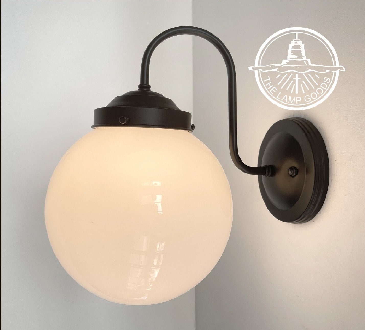 Large Milk Glass WALL SCONCE Lighting Globe. Milk Glass Light