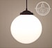 Milk Glass PENDANT Light Large Globe 10' - Lighting Fixture Hanging Chandelier Flush Mount Ceiling Modern Mid Century Milk Glass Lamp 