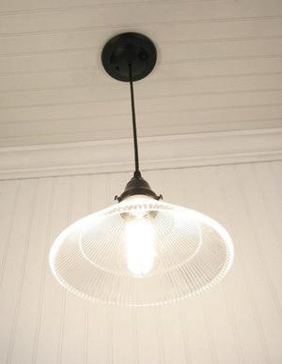 Glass Pendant Lighting Large Holophane Cone Lights Ceiling Flush Mount