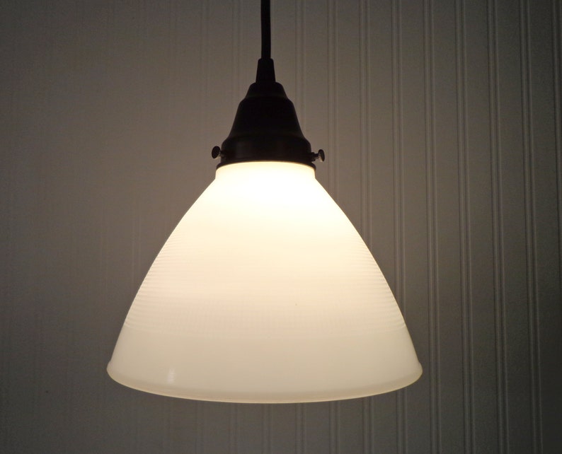 Milk Glass Pendant Light image 0