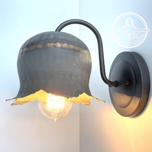Aplique de pared galvanizado con diseño de flor de loto para granja: accesorio de iluminación empotrado para cocina, baño, tocador, techo, lavadero, habitación infantil.