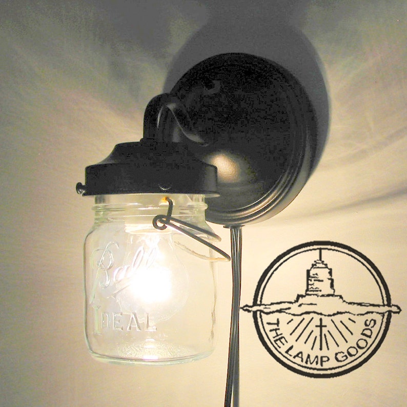 Plug In Mason Jar Wall Sconce Light Farmhouse Flush Mount Lighting Fixture Lampgoods Pendant Chandelier Track Fan Rustic Country Kitchen