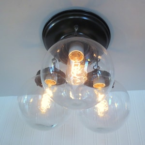 Biddeford II. Flush Mount Ceiling Lights Modern Lighting Fixture Chain Trio image 3