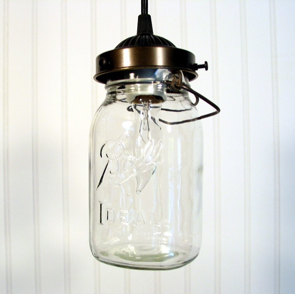 Vintage Antique Mason Jar PENDANT Light Rustic Farmhouse Etsy
