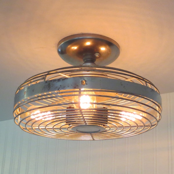 Mid Century.  INDUSTRIAL Inspired Ceiling LIGHT with Edison Bulbs