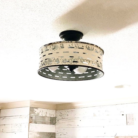 Rustic farmhouse flush mount light deals