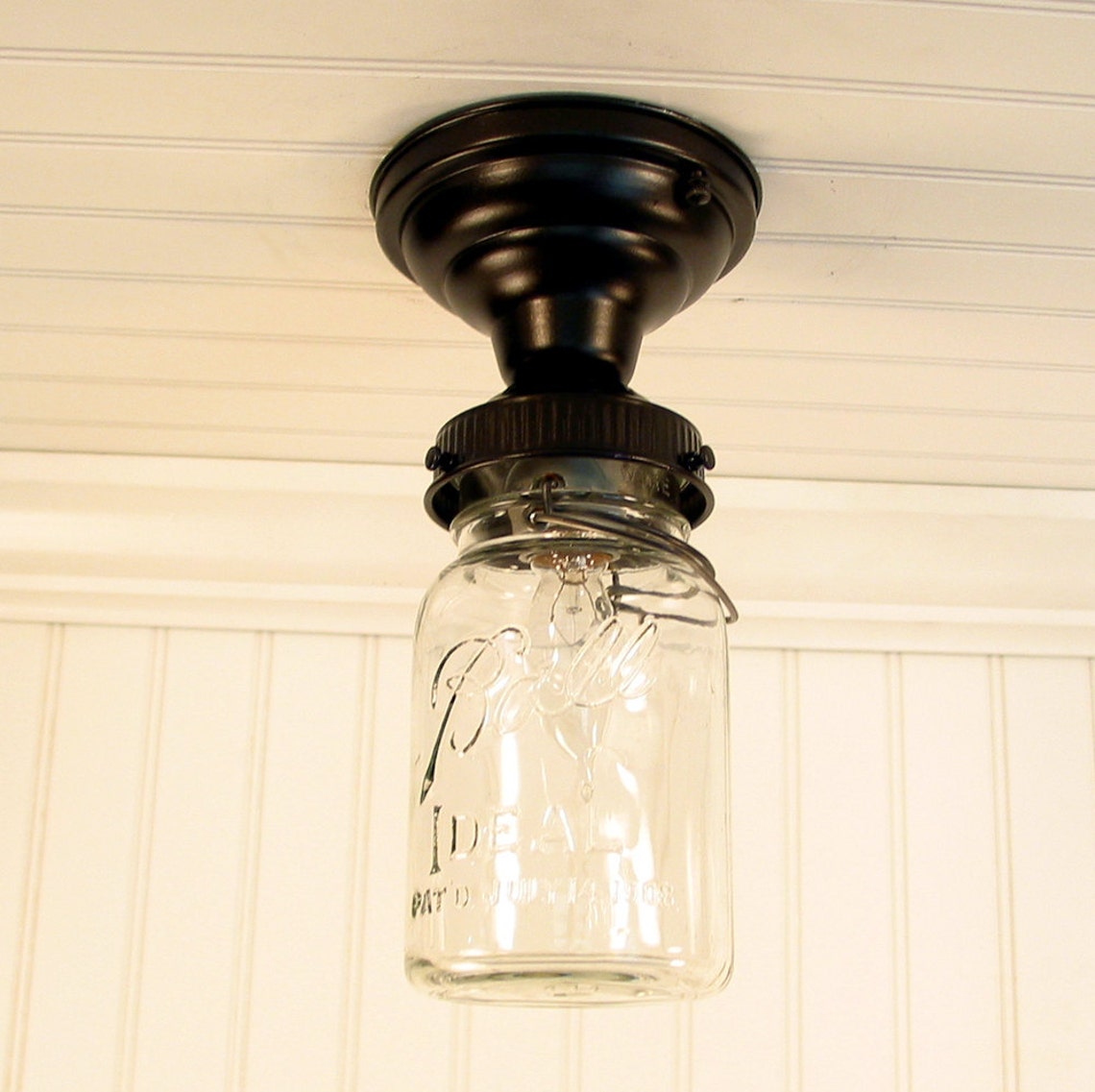 Single Vintage Canning Jar Ceiling LIGHT Mason Jar Lighting Etsy