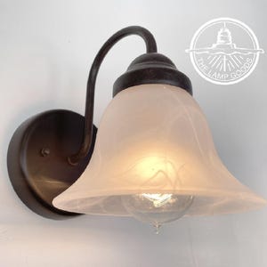 Frosted Milk Glass Wall SCONCE - Light Fixture Flush Mount Ceiling Lighting Farmhouse Bathroom Kitchen Traditional Lamp Opal Bedroom