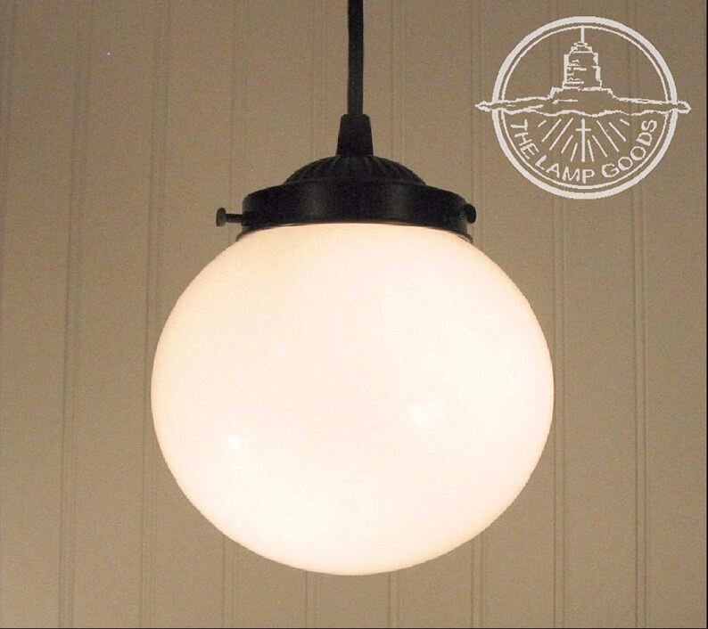 Milk Glass PENDANT Light Fixture Winterport II Hanging Etsy