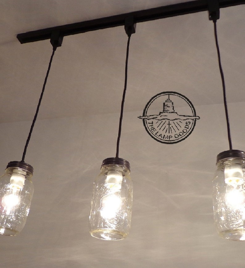 Flush Mount Farmhouse Ceiling Light Chandelier Remodel Kitchen Island Lamp LampGoods Mason Jar TRACK LIGHTING Pendant SINGLE New Quart