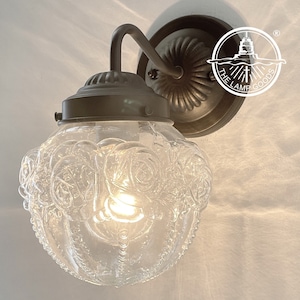 Victorian Embossed Globe Wall Light - Bathroom Fixture Bedroom Sconce Antique Historical Lighting Farmhouse Modern Kitchen Traditional