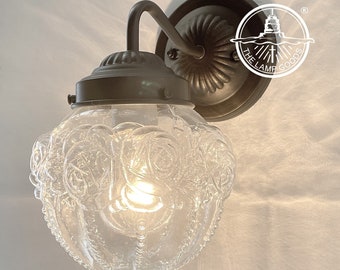 Victorian Embossed Globe Wall Light - Bathroom Fixture Bedroom Sconce Antique Historical Lighting Farmhouse Modern Kitchen Traditional