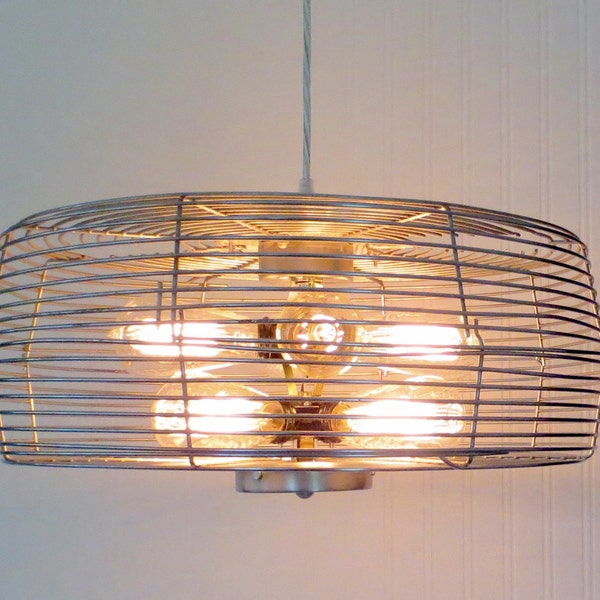 McGrawville.  Vintage CHANDELIER LIGHT with Edison Bulbs