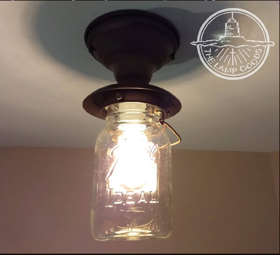 Mason Jar Exterior Porch Ceiling Light Fixture With Vintage Jar Outside Patio Ceiling Pendant Flush Mount By Lampgoods