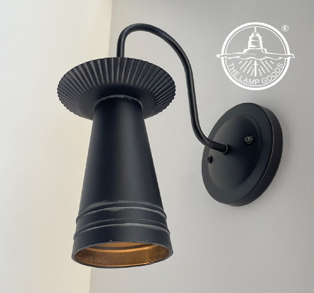 Black Modern Farmhouse Wall Sconce Lighting rustic Flush Mount