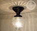 Flush Mount Antique Ceiling Light ISLAND FALLS Glass - Chandelier Lighting Fixture Globe Farmhouse Kitchen Hallway Bathroom by Lamp Goods